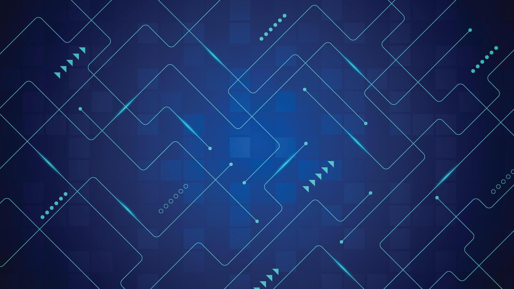 Modern abstract blue background featuring geometric lines, glowing shapes, and digital light details, ideal for technology, innovation, and futuristic design projects. vector