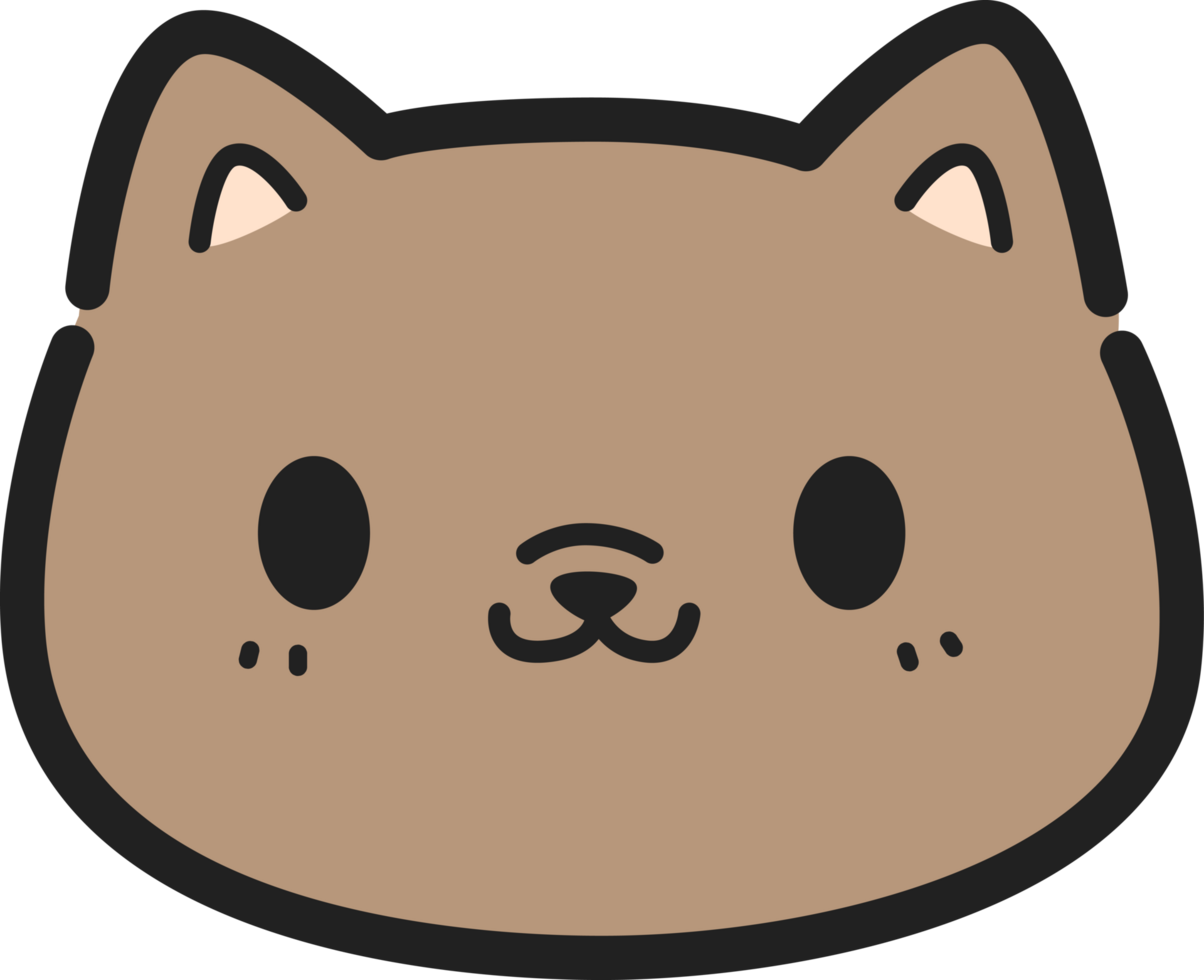 Cute hand drawn dog face cartoon doodle illustration png