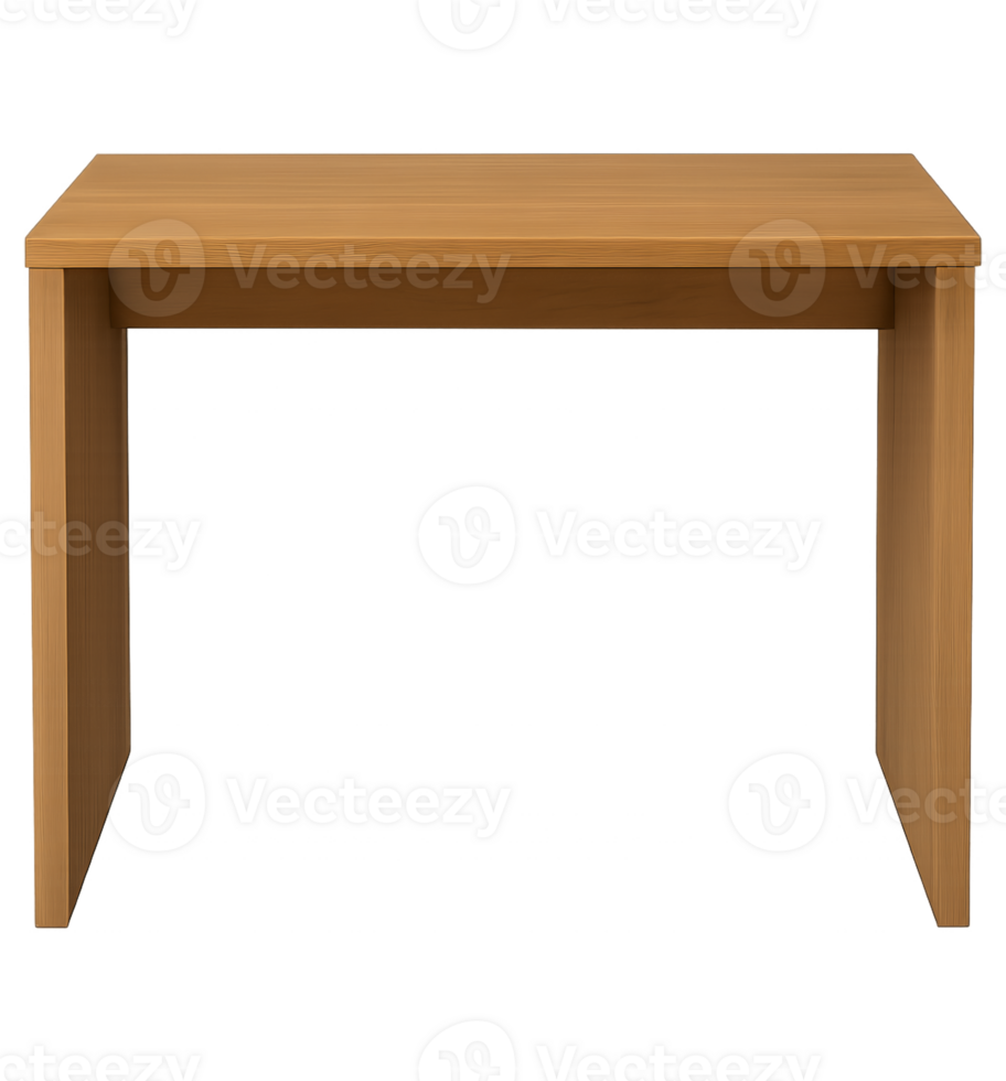 Natural wood work desk or school desk, isolated on transparent background png
