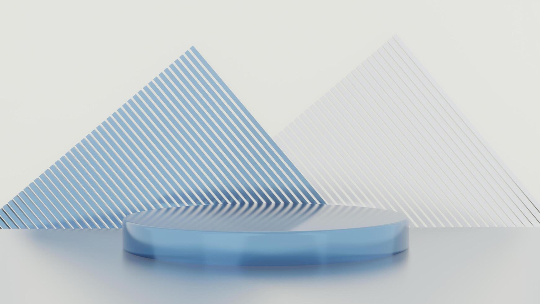 Blue and white luxury podium pedestal product display and blue podium background 3d renderings photo