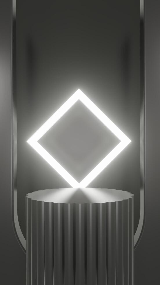 3d abstract black lights portrait background theme with modern podium studio, amazing for display and promotoin products photo
