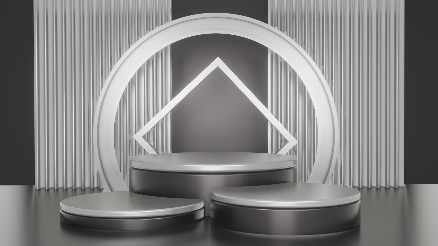 3d Abstract Winners podium beauty product health scene. Minimal styles podium display animation for black and white background photo