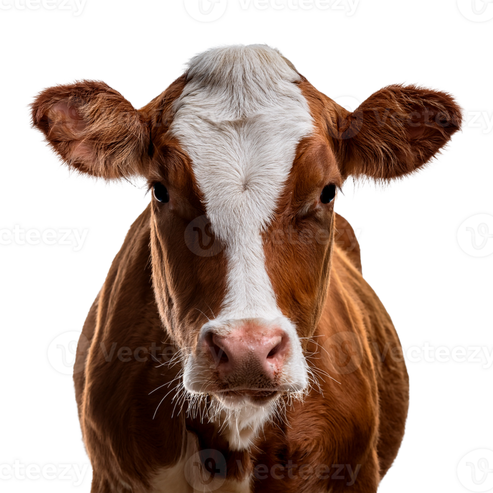 The Realistic Image of A Cow in Straght Angle png