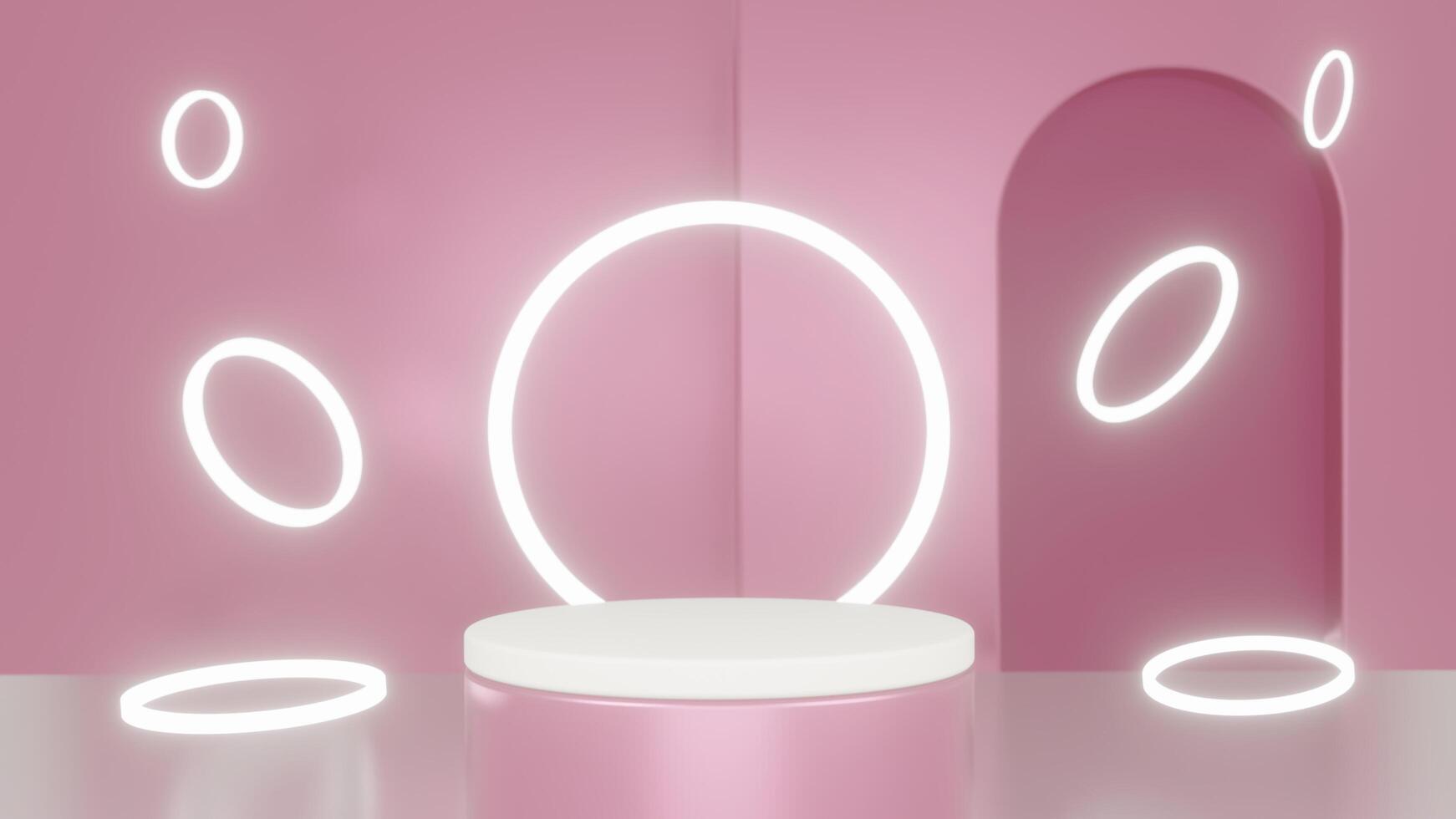 3d rendering of minimal scene of blank podium with Valentine's Day theme or beauty ads and healthy promotion. photo