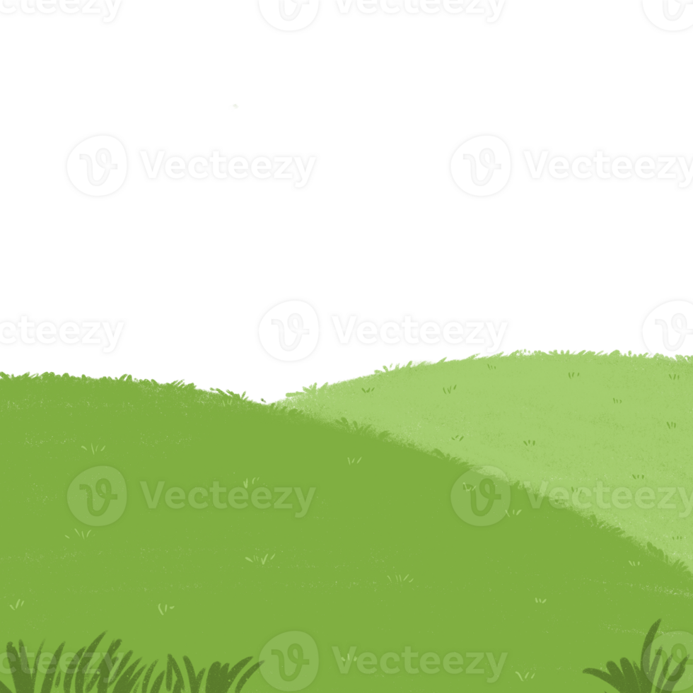 Hand drawn grass hillock png