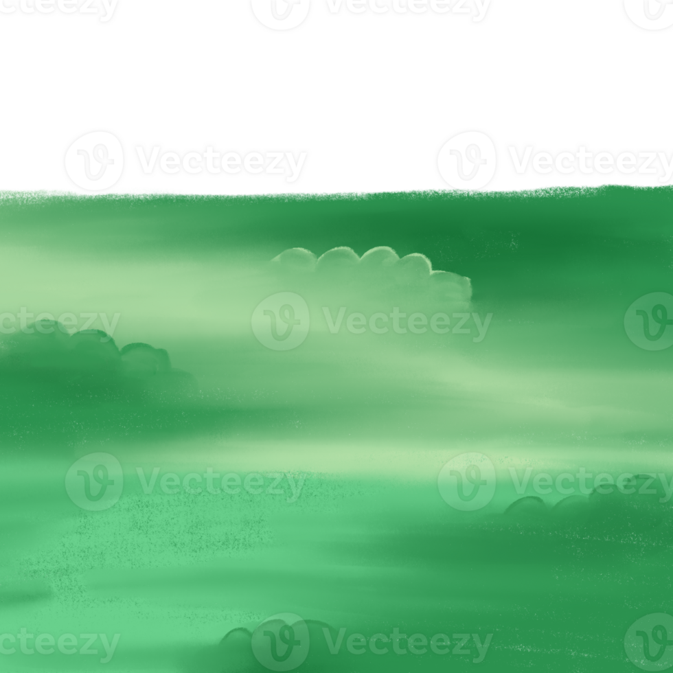Hand drawn green grass field png