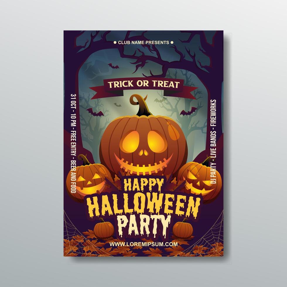 modern halloween party poster invitation template vector