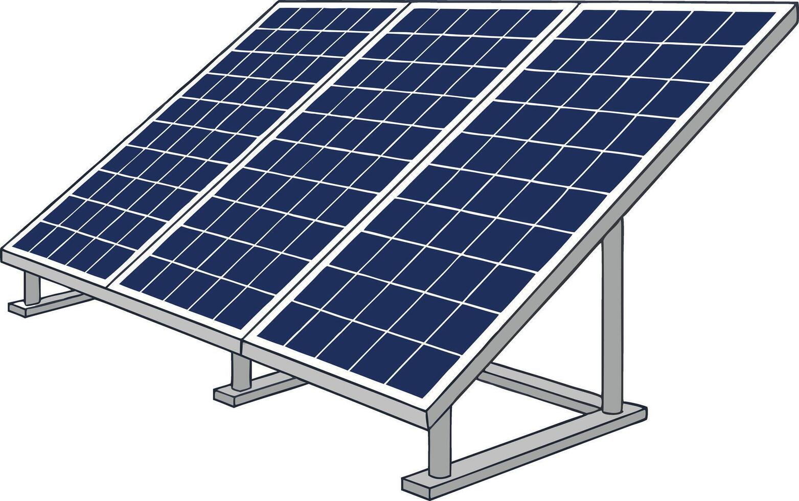 Solar panel array on a white background for energy efficiency illustration vector