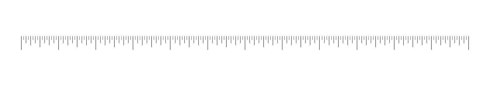 Measuring chart with 12 inches, ruler scale. Sewing tool template. Length measurement height, distance, math. vector