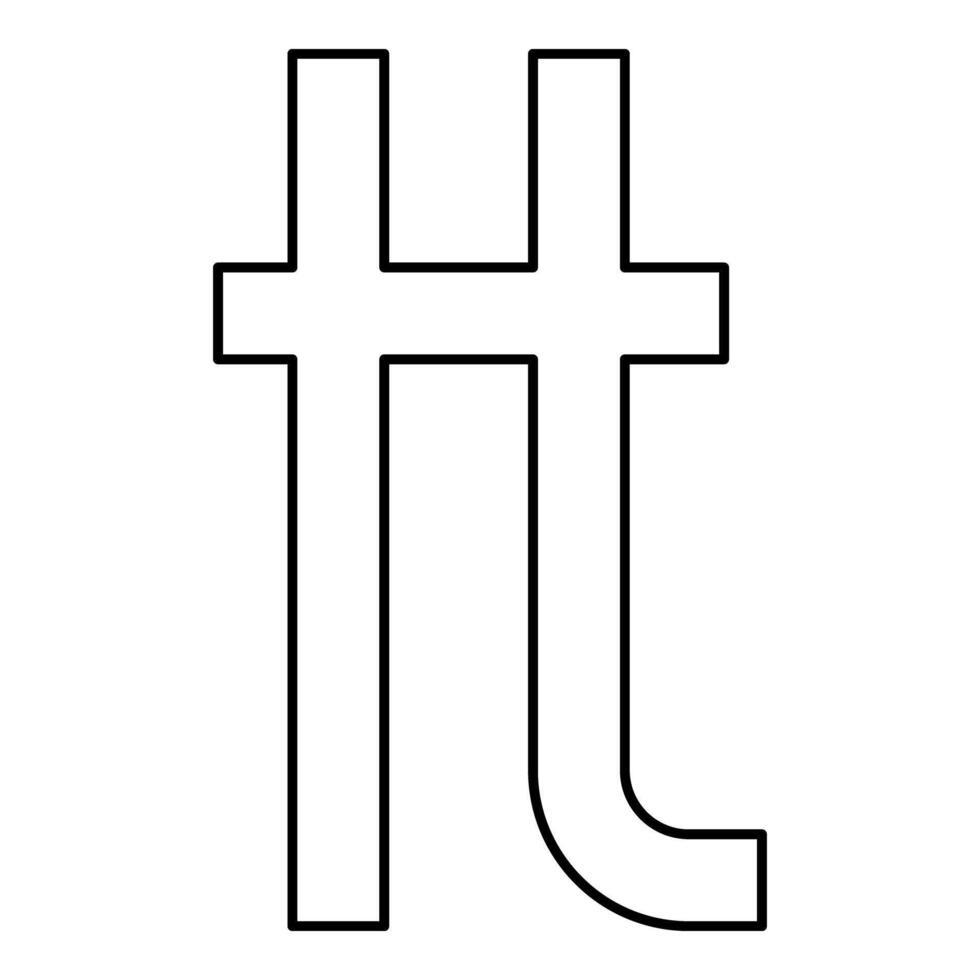Livre tournois sign money symbol currency U 20B6 contour outline line icon black color thin style vector