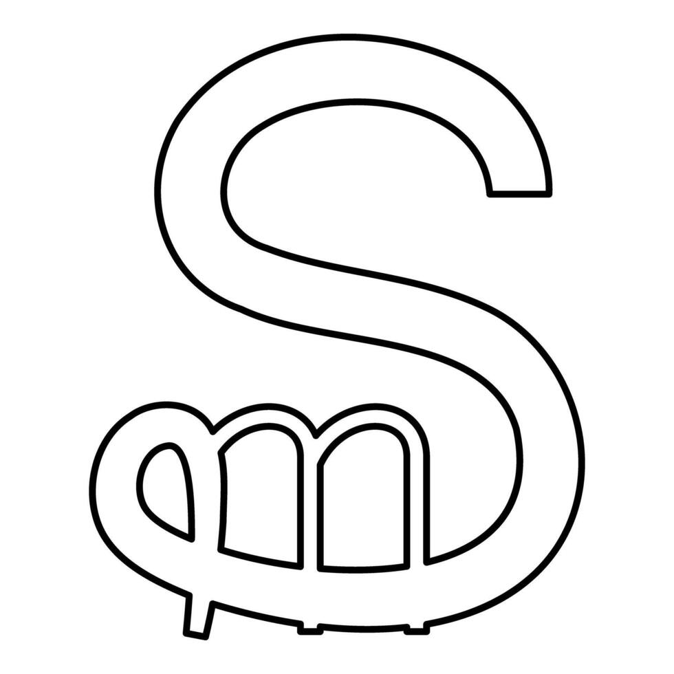 Spesmilo sign currency symbol money contour outline line icon black color thin style vector
