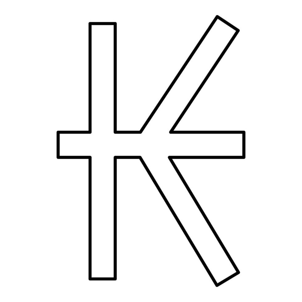Symbol of Kip sign currency money contour outline line icon black color thin style vector