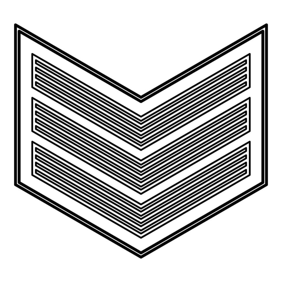 Army chevron military rank insignia badge symbol sign petty officer contour outline line icon black vector