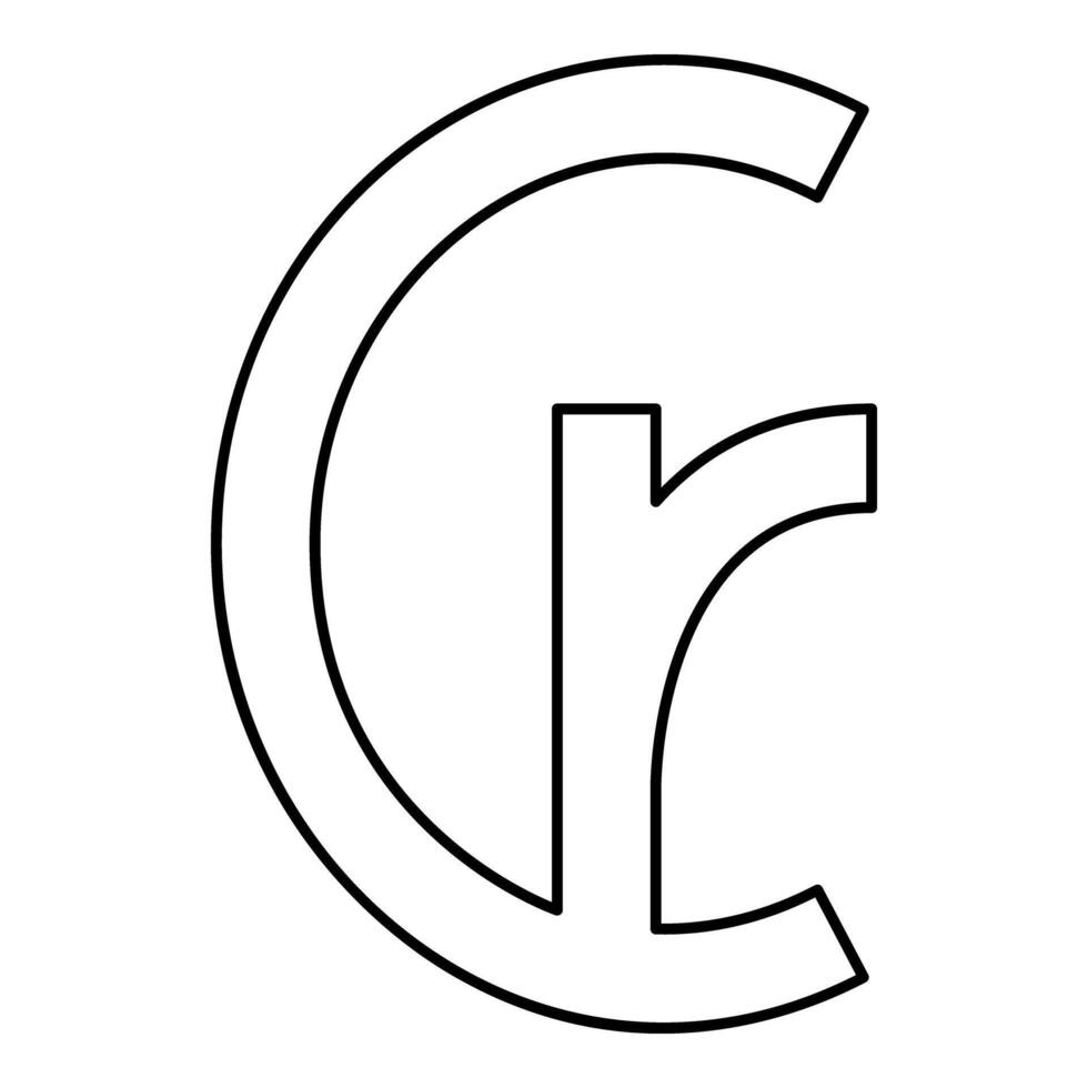 Brazilian Cruzeiro currency symbol sign element of money contour outline line icon black color thin style vector