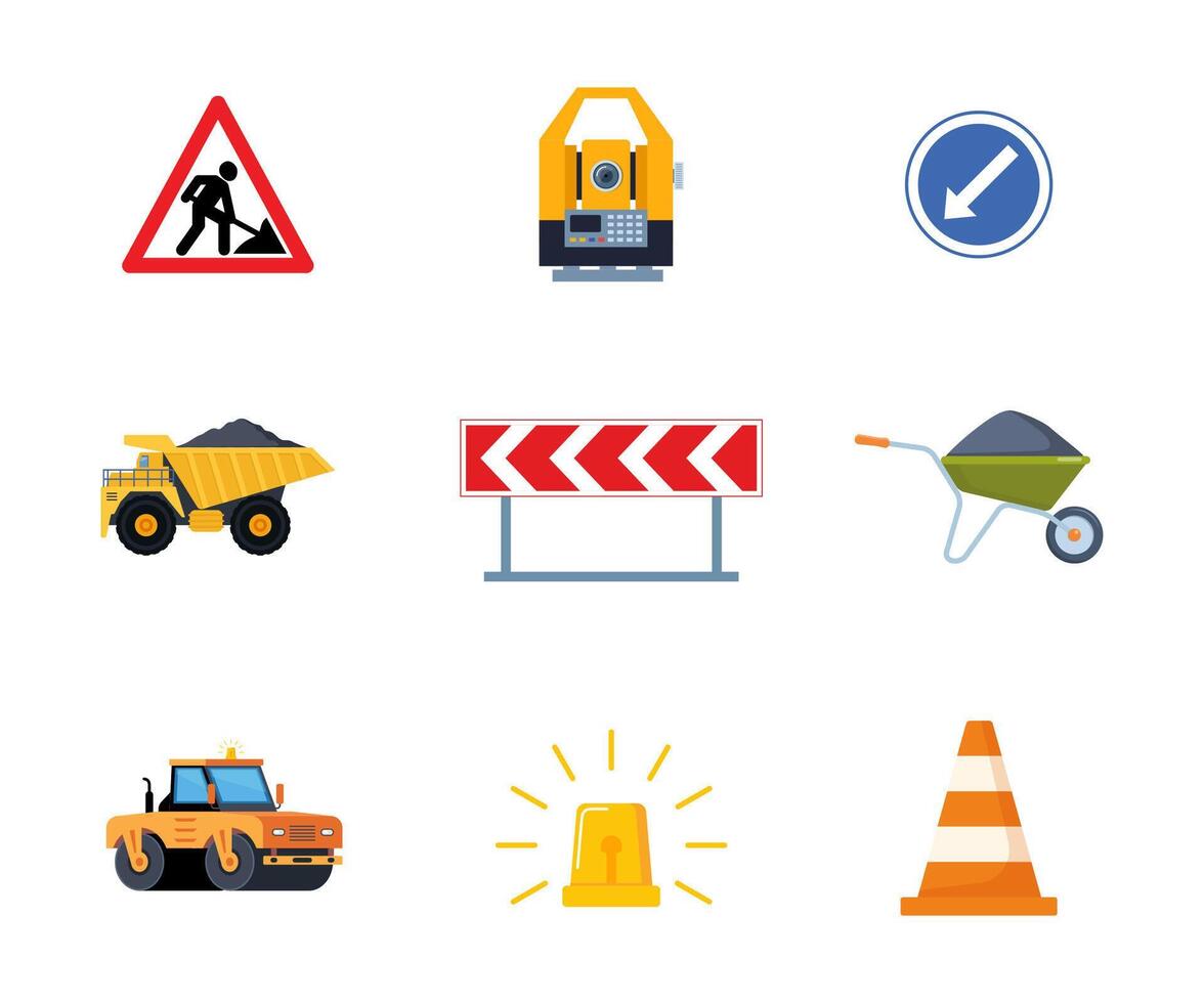 Construction icons set for projects vector
