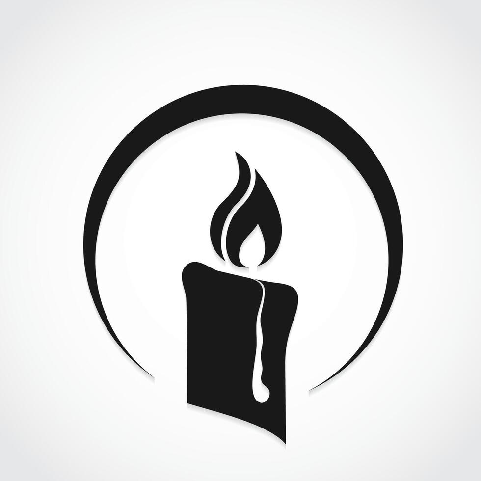 candle silhouette elegant symbol logo design vector