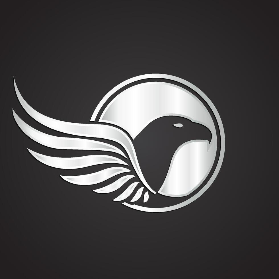 Eagle logo with wings illustration vector