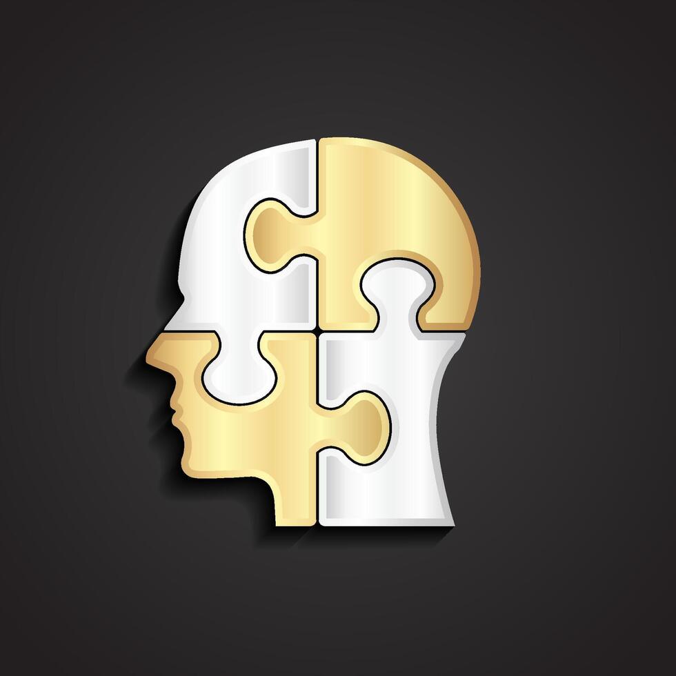 Puzzle head icon illustration vector