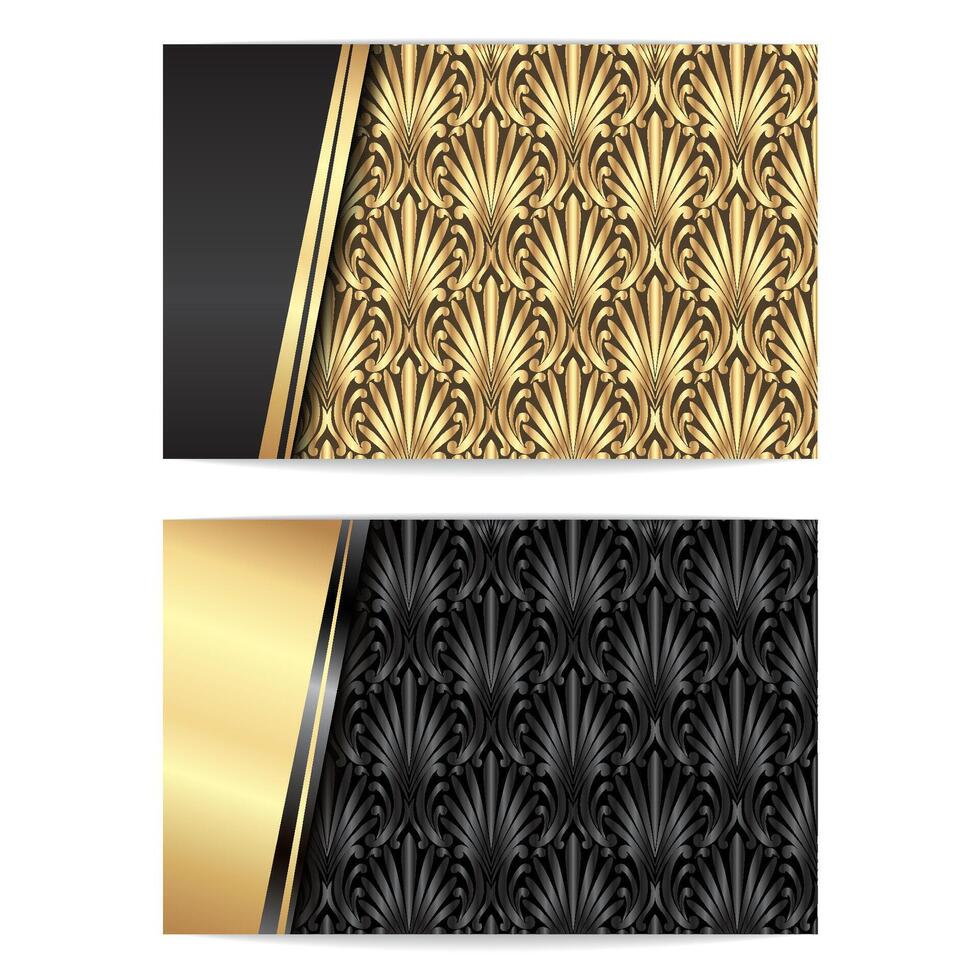Gold and black ornate pattern backgrounds vector