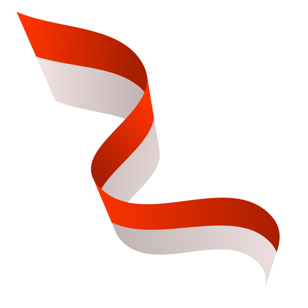 Indonesian flag ribbon transparent background png