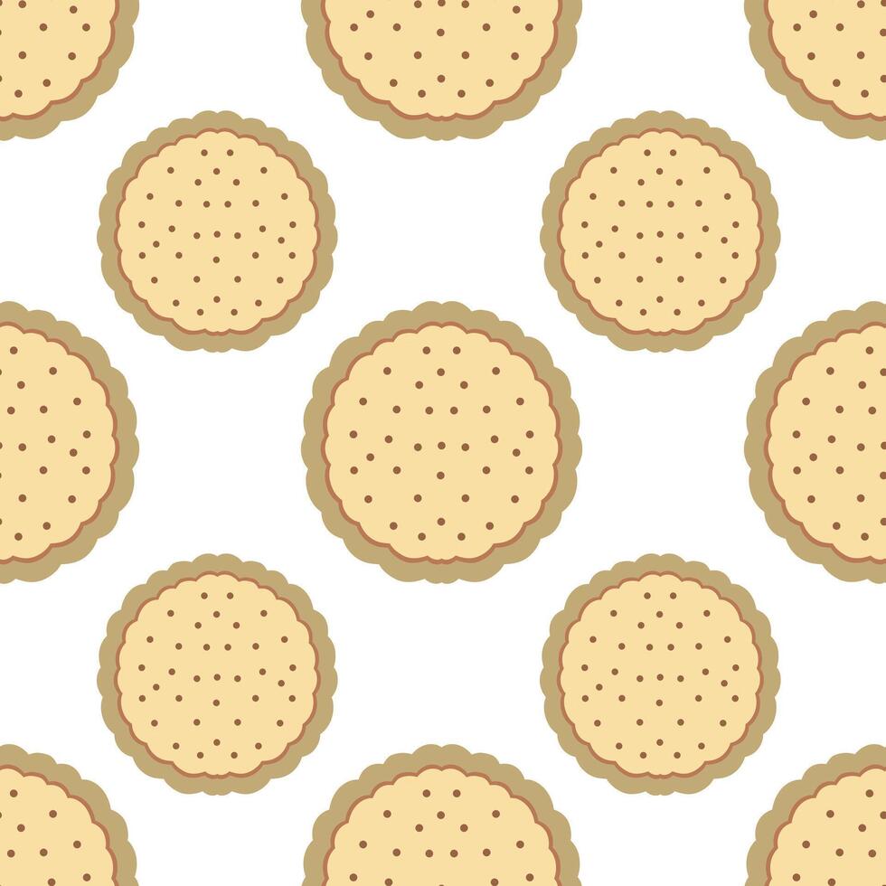 Cookies seamless pattern, biscuits seamless pattern on a white background. Abstract and simple pattern vector
