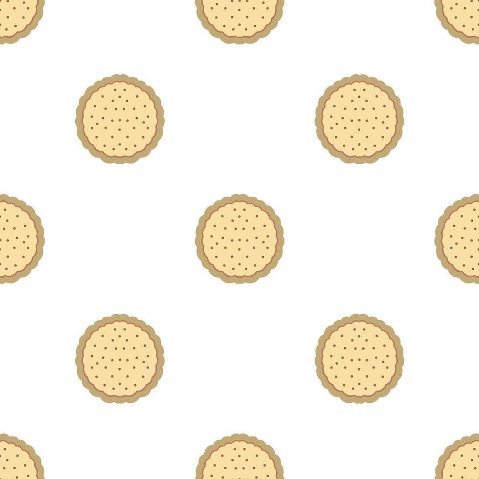 Cookies seamless pattern, biscuits seamless pattern on a white background. Abstract and minimalist pattern vector