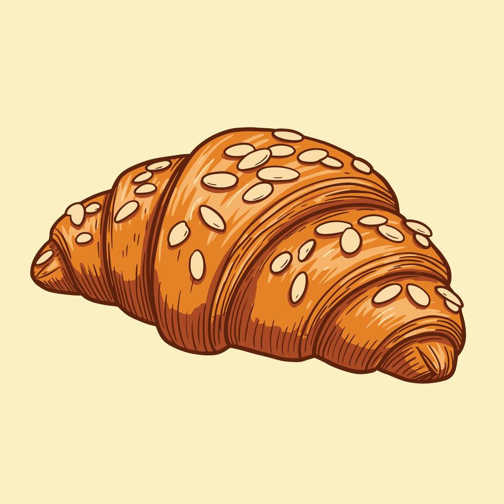 Croissant logo design vector
