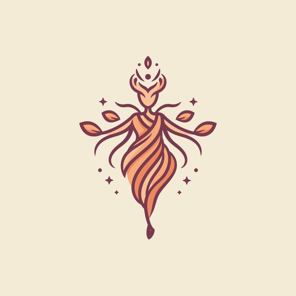 Floral dancer logo design vector