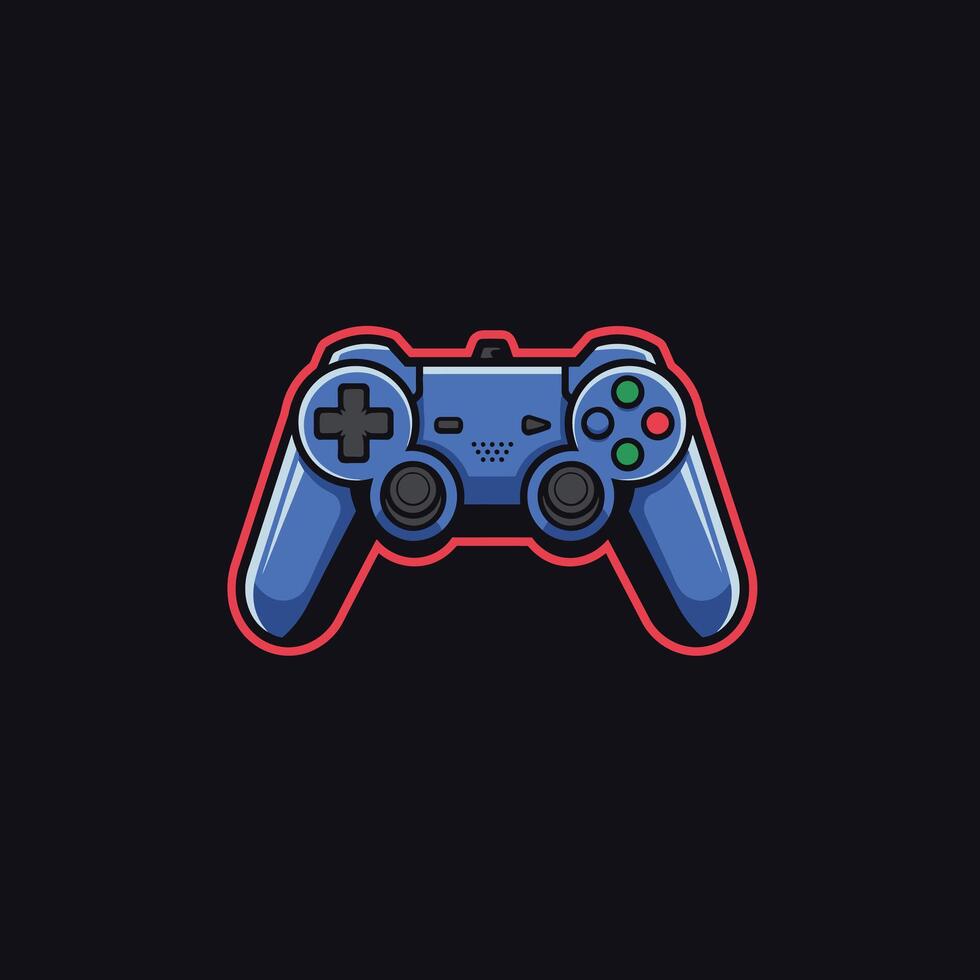 Logo design of a game controller on a black background vector