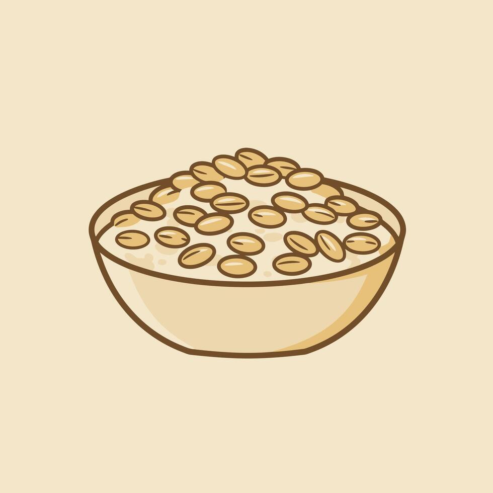 Bowl of oats logo design vector