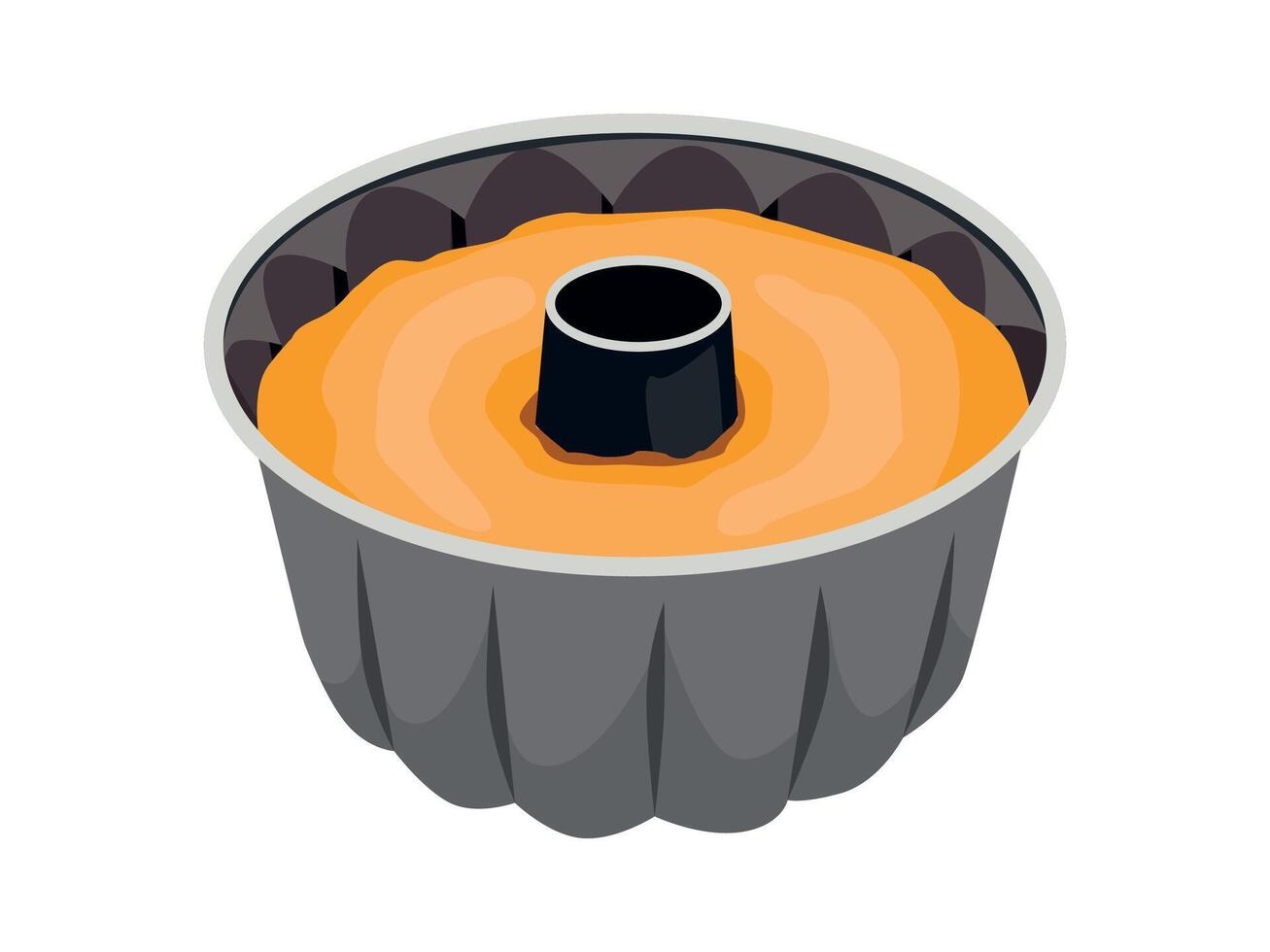 Cake in a baking pan. Homemade baking. Cartoon illustration. vector