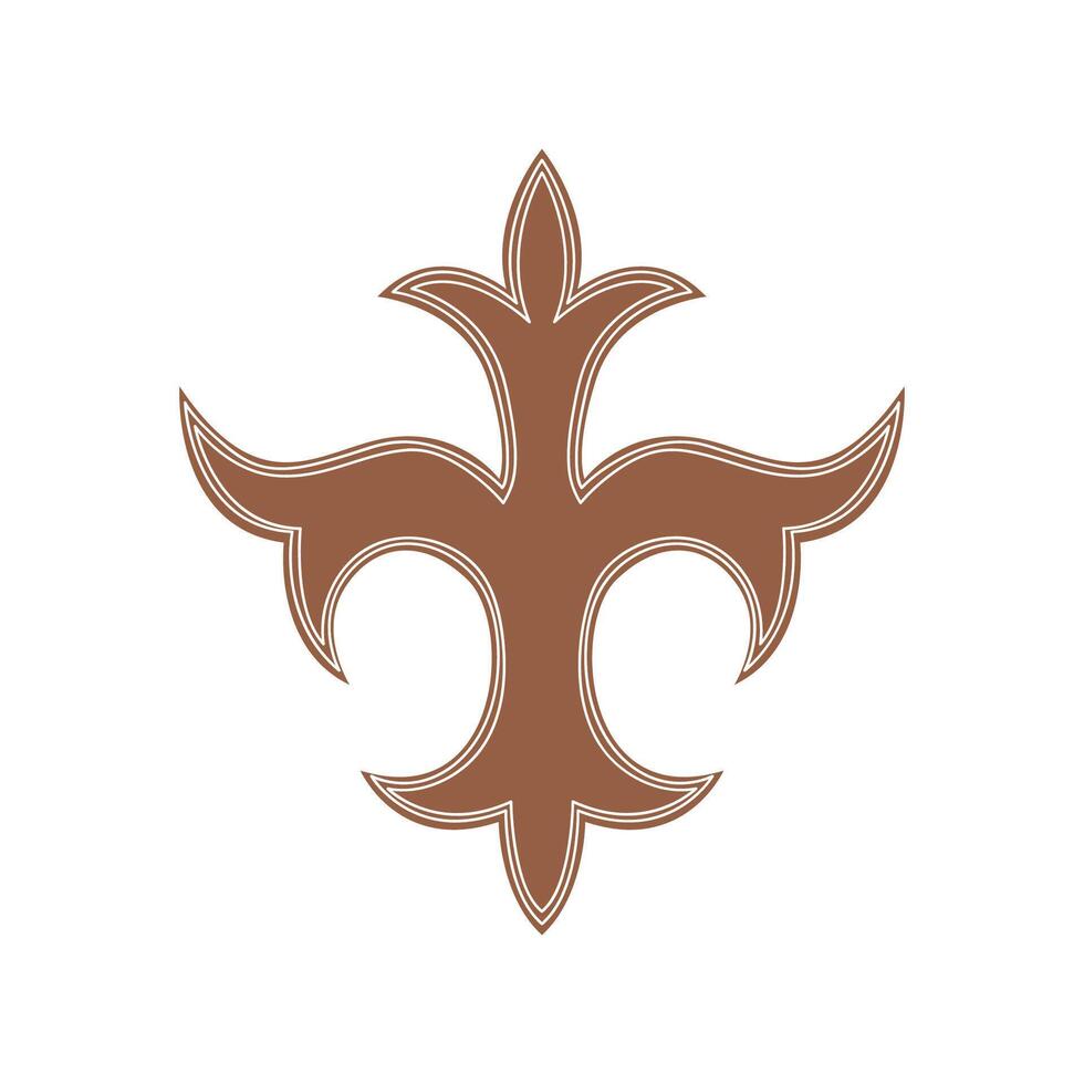 Traditional ethnic ornament symbol in style. Inspired by Kyrgyz nomadic culture. Perfect for folk design, logos, and decoration. vector