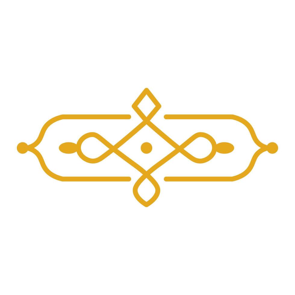 Gold Line Art of Islamic Divider Ornament vector