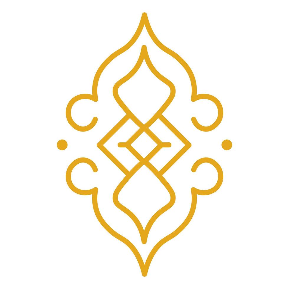 Islamic Divider Ornament in Gold Line Style vector