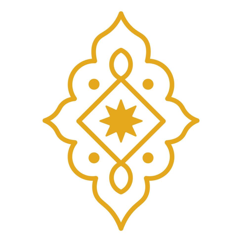 Islamic Divider Ornament with Gold Line Art 1 vector
