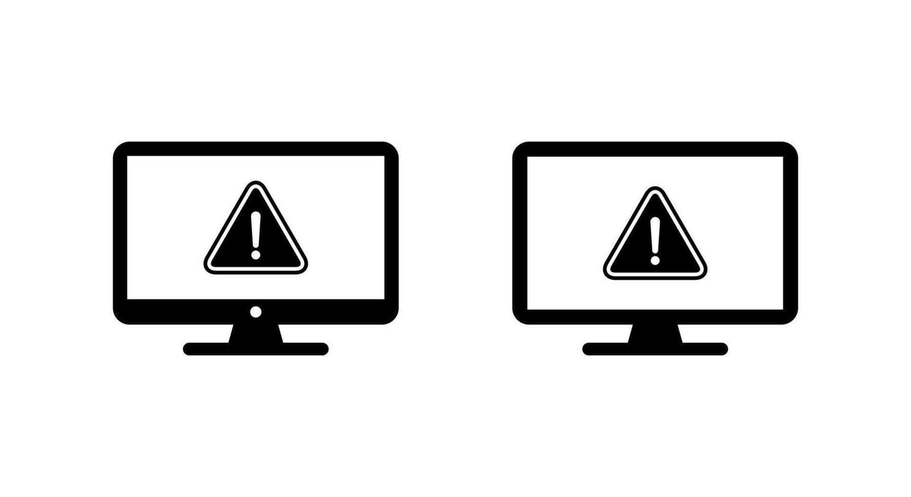 Computer error icon isolated on white background. Malware and virus alert symbol on PC screen vector