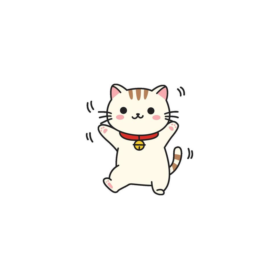 Excited Cat Character vector