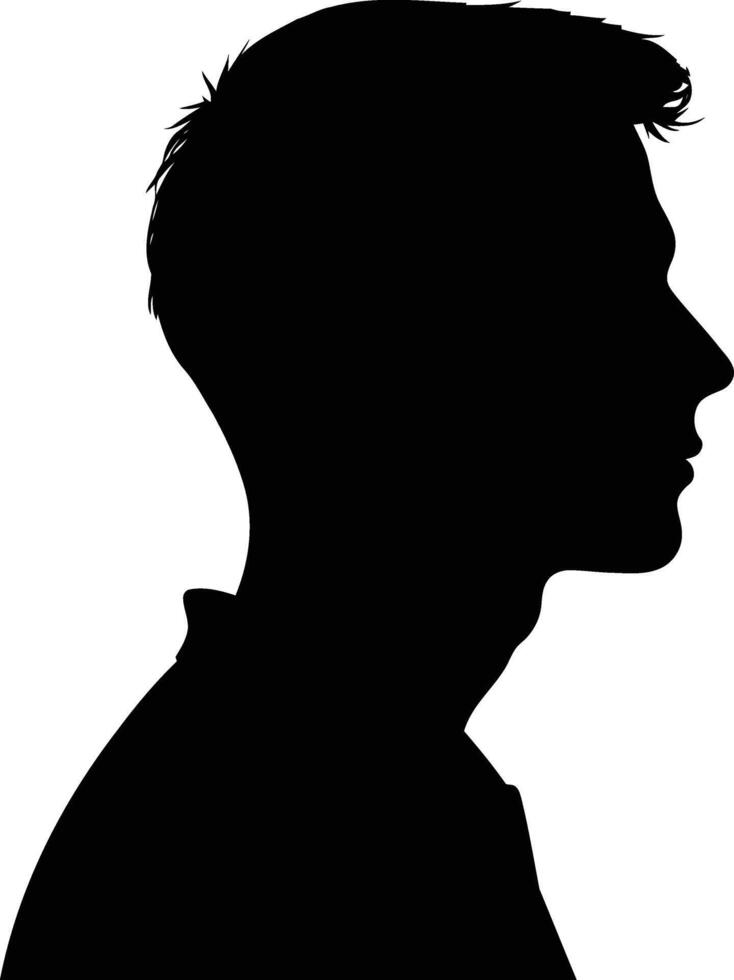 detailed side face portraits of teenage boys nine variations capturing youthful energy and expressions silhouettes ideal for youth marketing and illustration vector