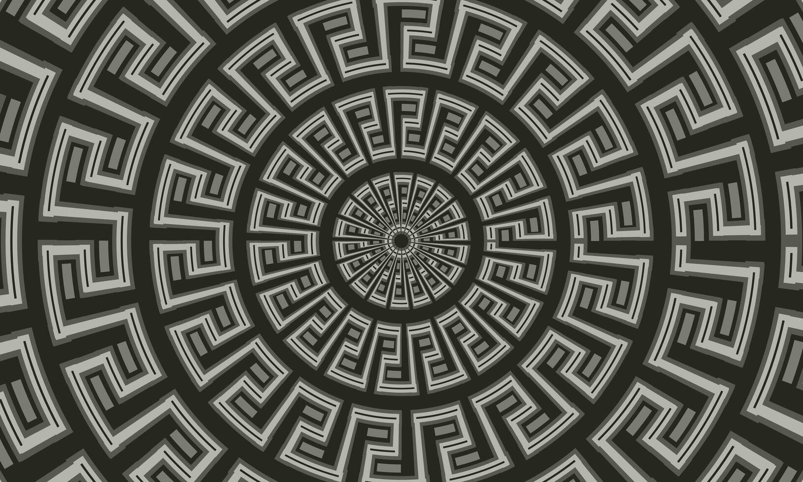 Abstract circle greek mandala ethnic pattern. round vintage art. vector