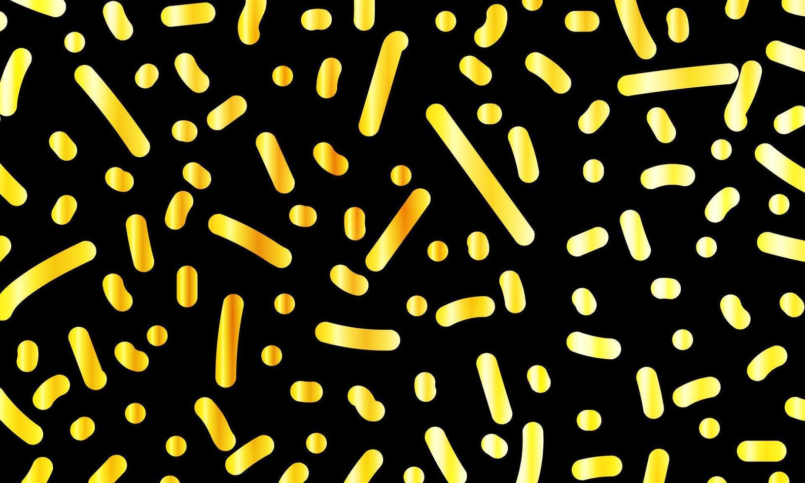 Abstract gold doodle line pattern on black background. modern luxury shape background. vector