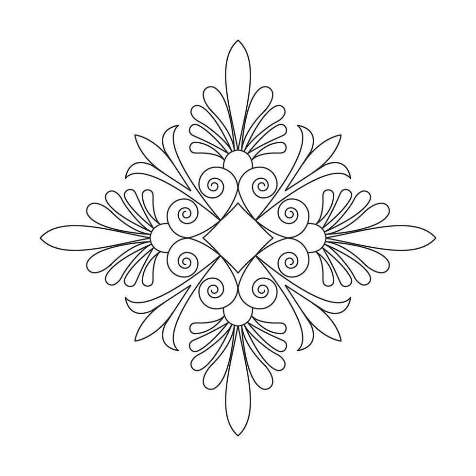 Dreamy Celestial Harmony Mandala Coloring Book Page vector