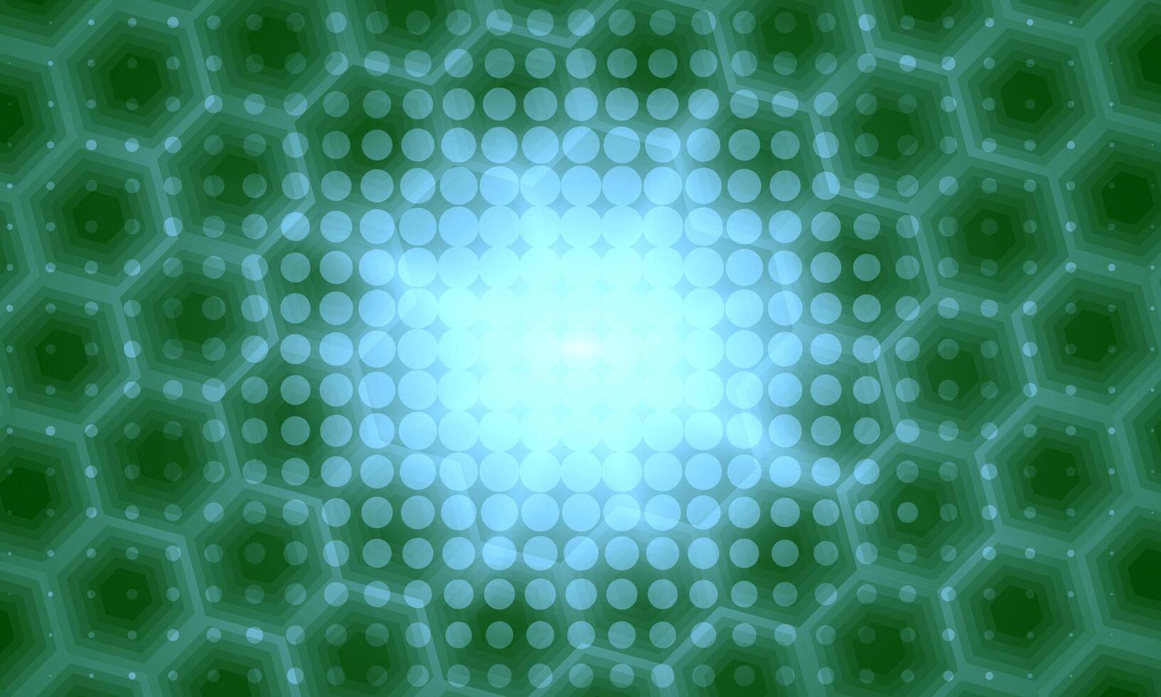 Abstract shiny green hexagon pattern. soft dotted halftone background. vector