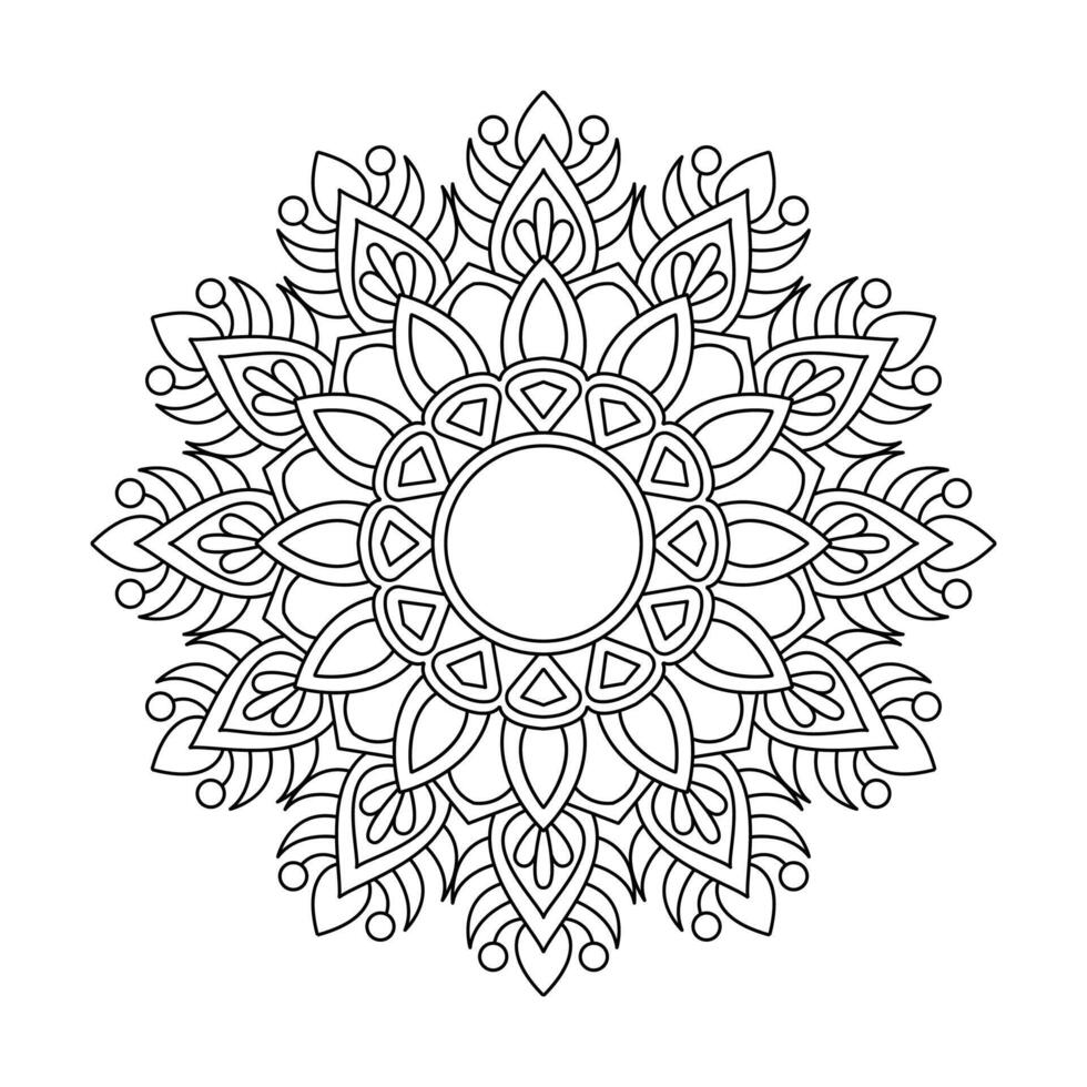 Celestial Labyrinth Circles Mandala Coloring Book Page vector