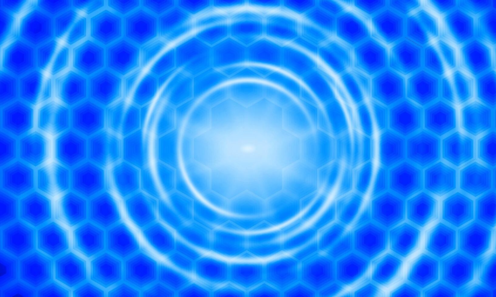 Abstract shiny blue hexagon pattern. artistic circles notion illusion. vector