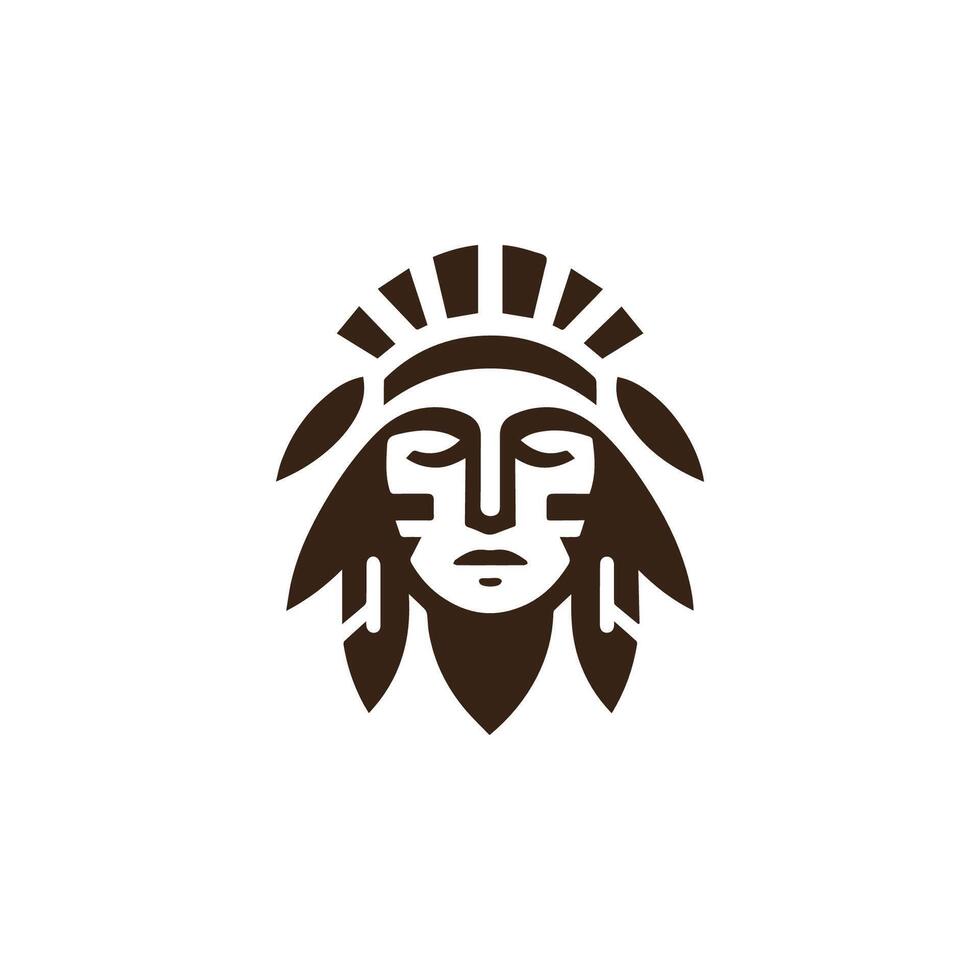 Native American Face Logo vector