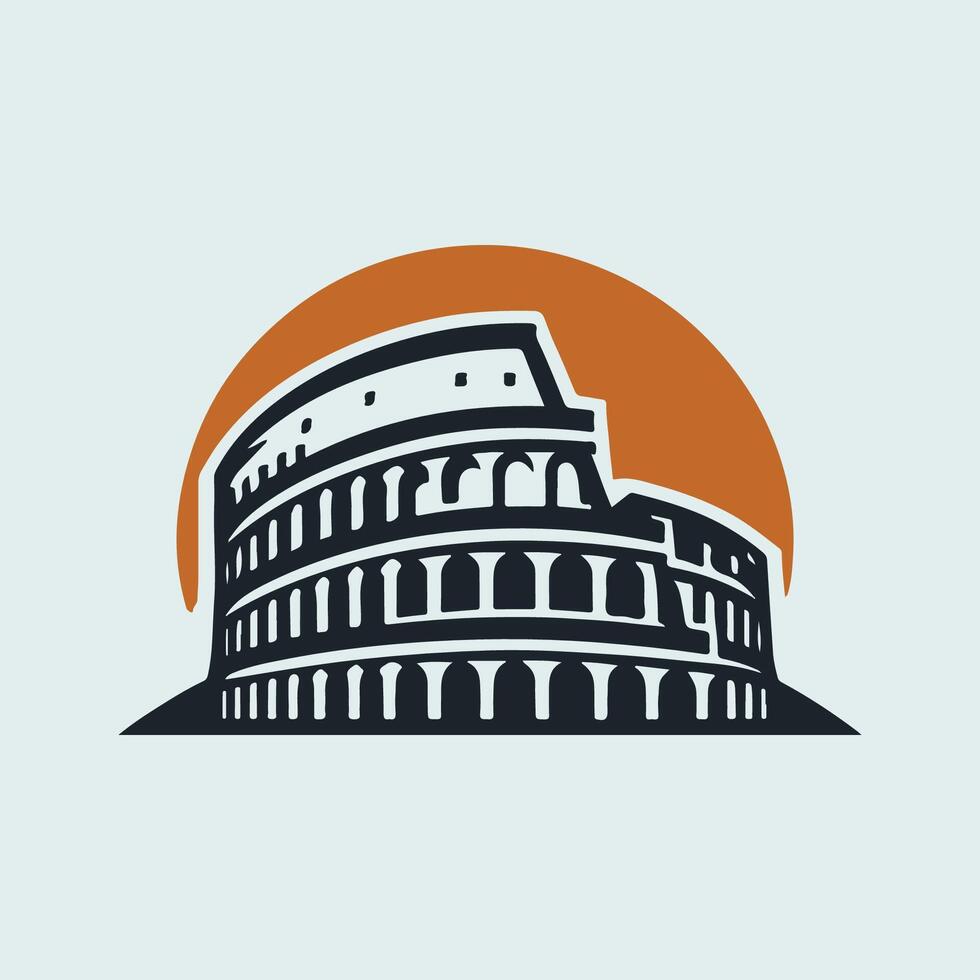 Symbol colosseum in rome, italy vector