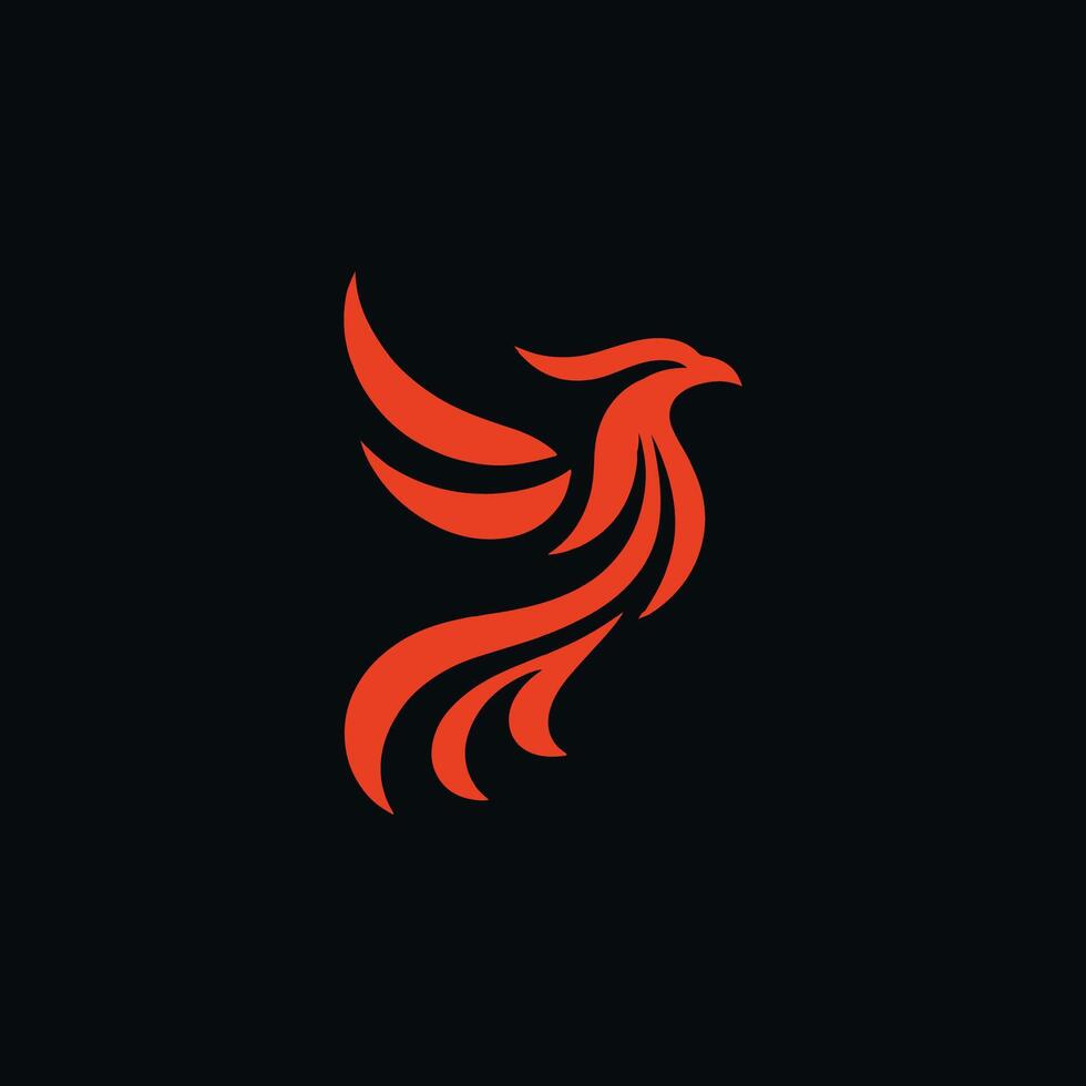 a bird logo with a red and black background vector