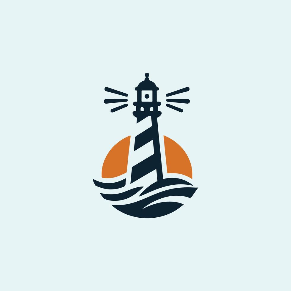 lighthouse logo design vector