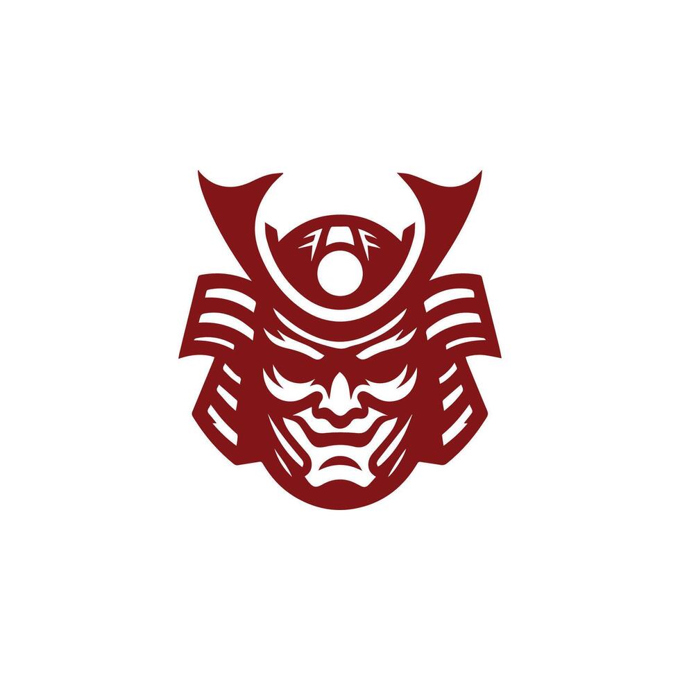 Samurai Oni Mask Logo vector