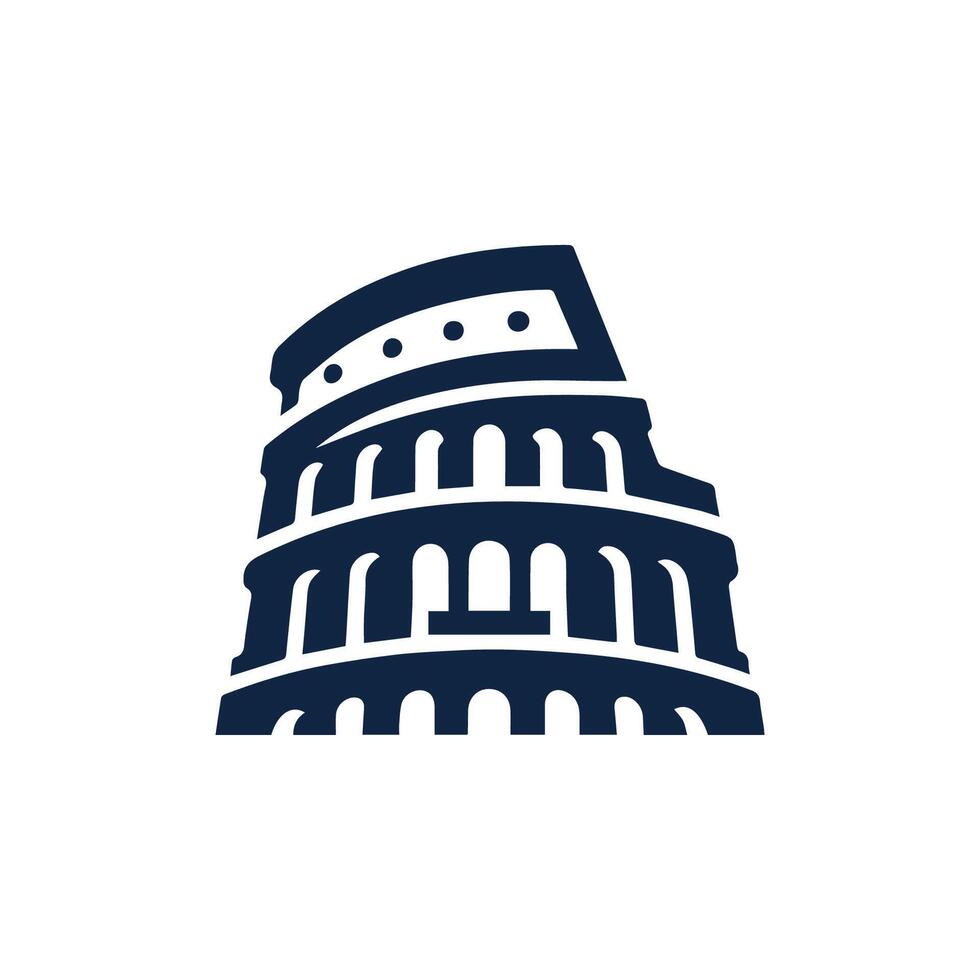 the colosseum logo is blue and white vector